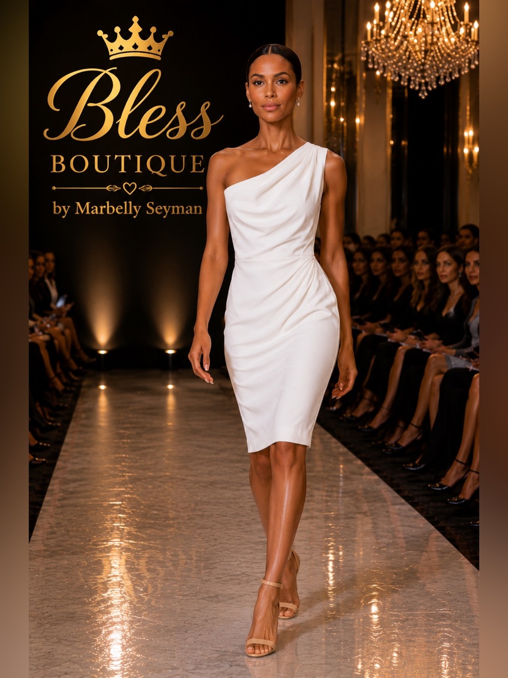 NWT Trina Turk Ivory White One Shoulder Draped Cocktail Dress Size 2